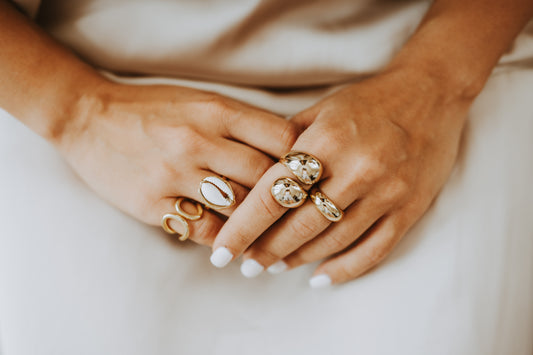 Yellow Geometric Steel Ring