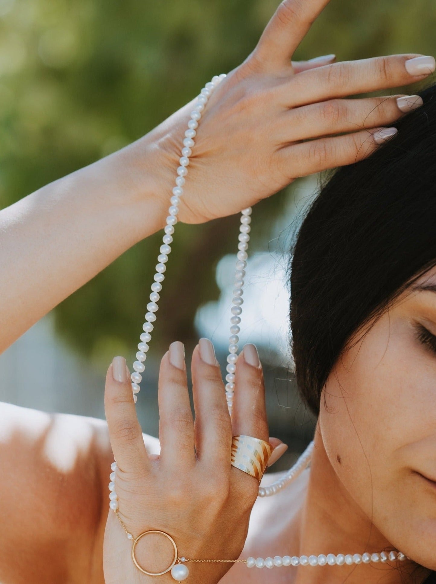 Long Necklace with Pearls