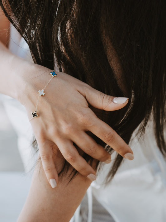 Bracelet with colorful crosses