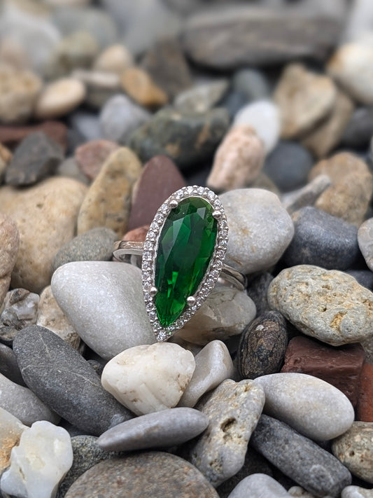 Silver Ring with Zircon