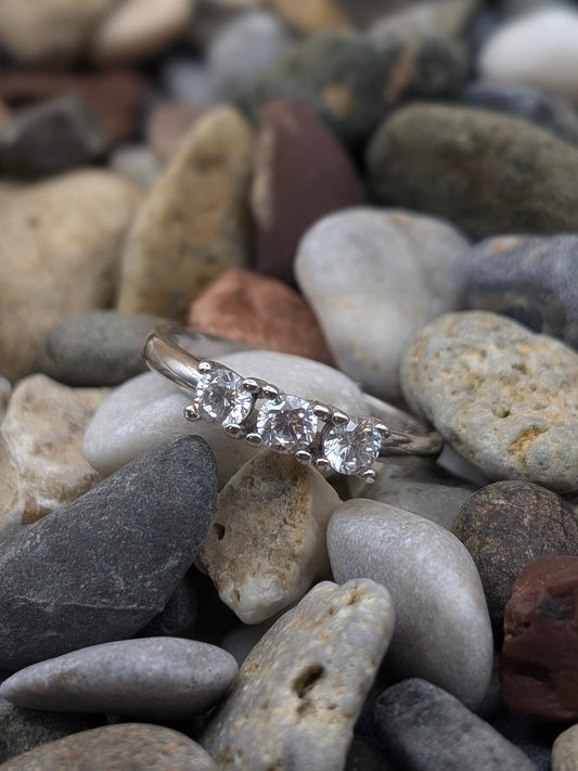 Three-Stone Silver Ring