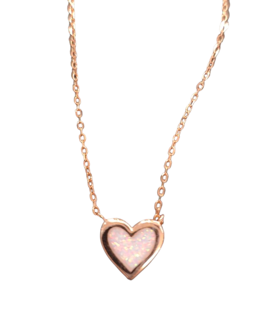 Yellow Silver Heart Necklace