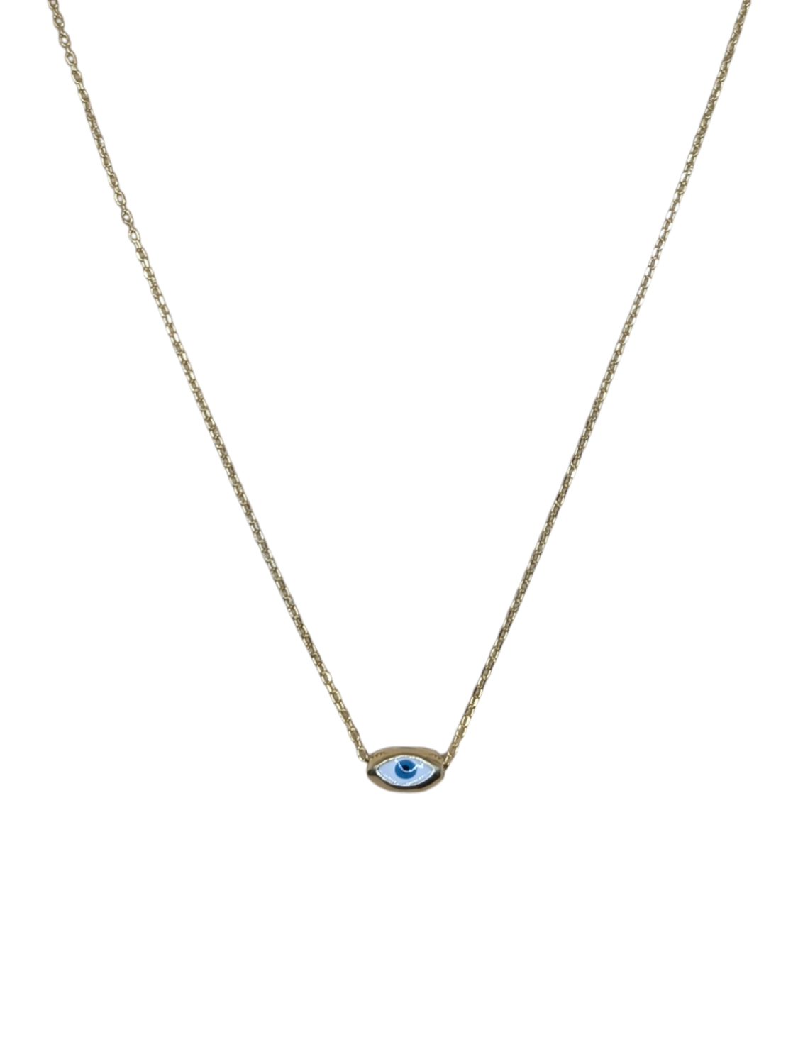 Evil Eye Yellow Silver Necklace