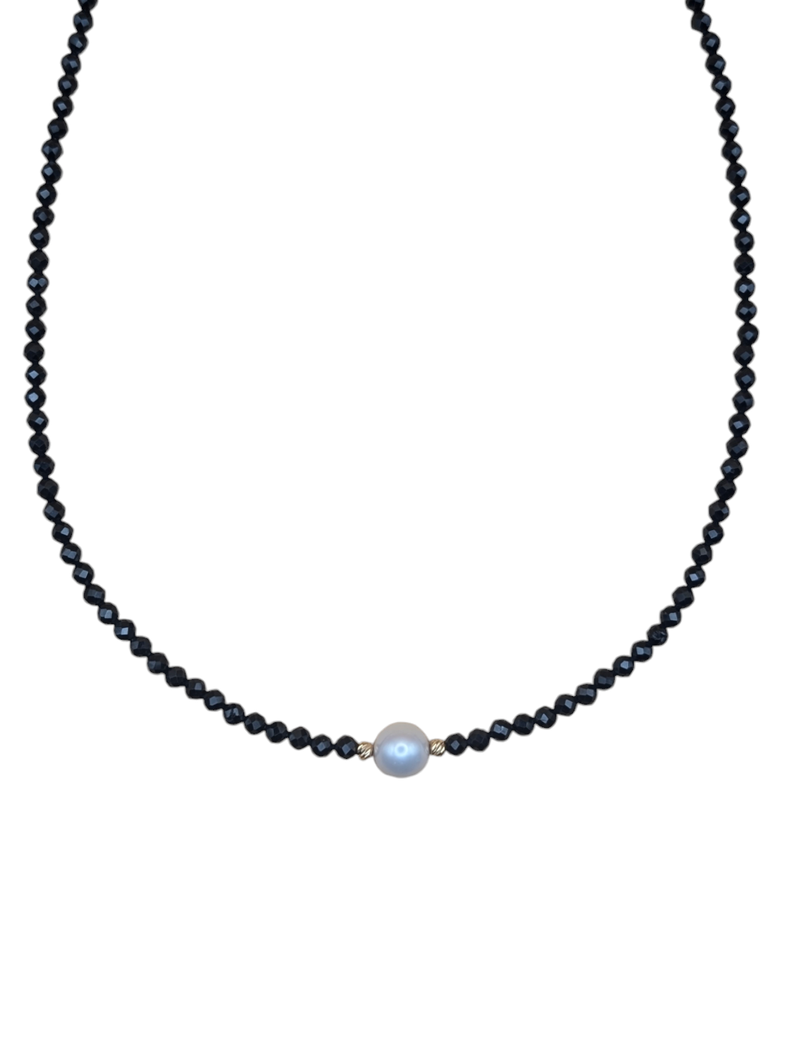 Black Spinel and Pearl Necklace