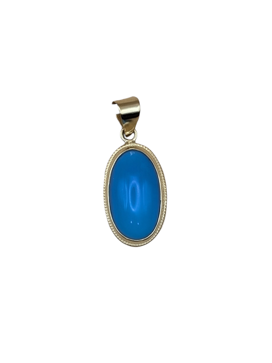 Gold Pendant with Turquoise Stone