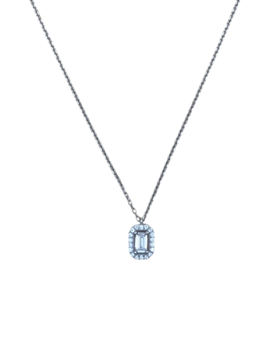 Zircon Halo Necklace