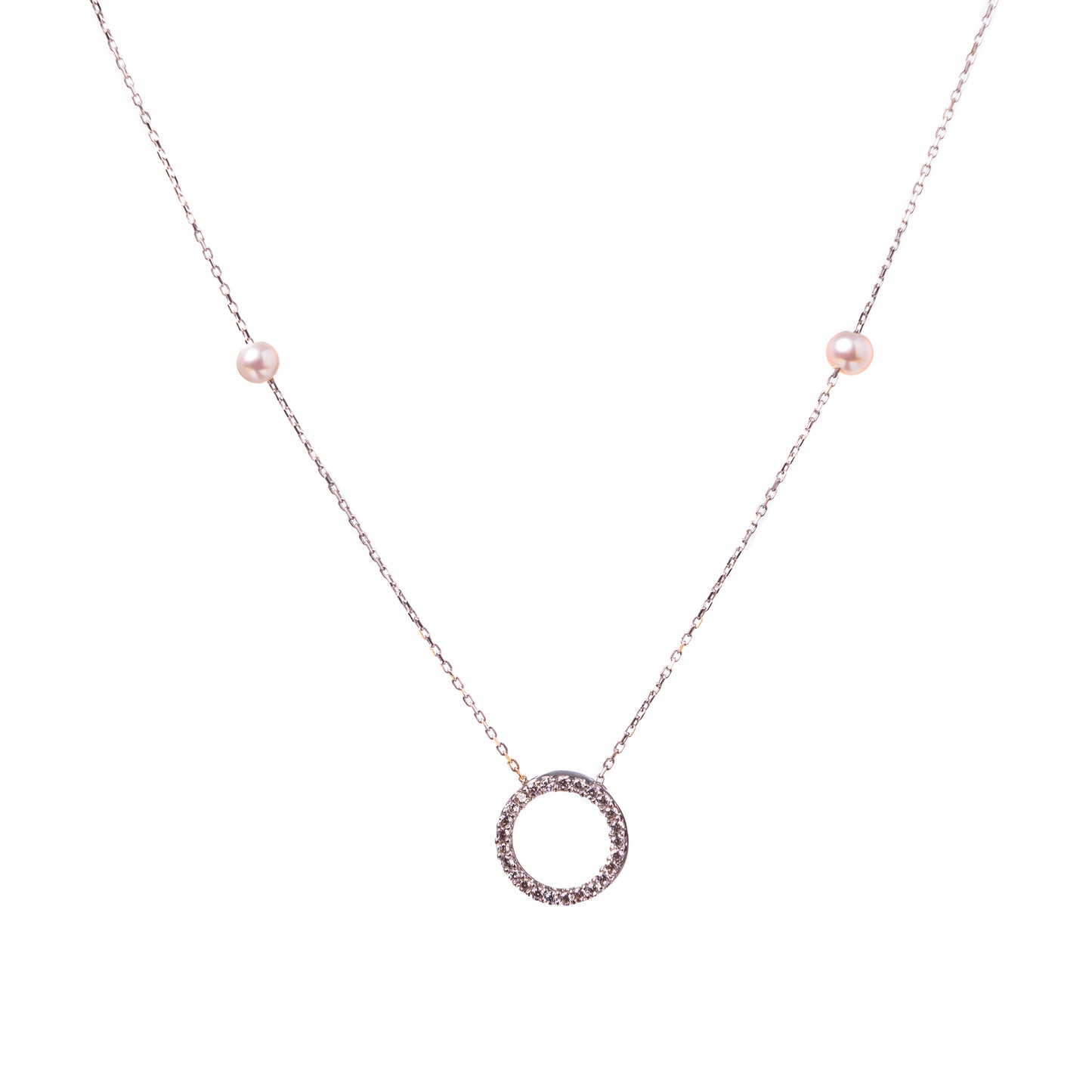 Circle Necklace with pearls