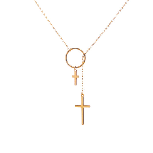 Double Cross Necklace