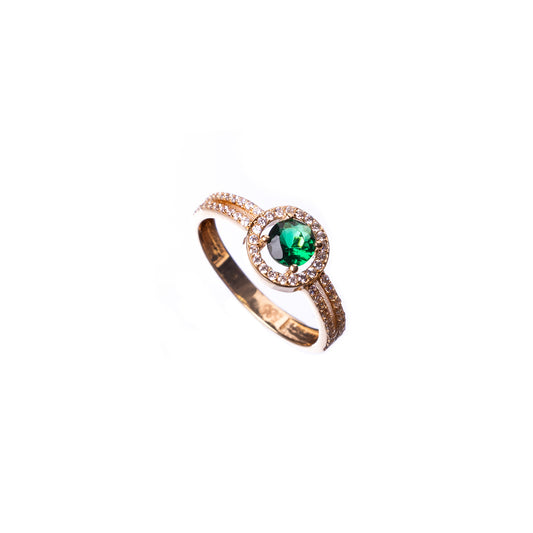 Gold with Green Zircon stone Ring